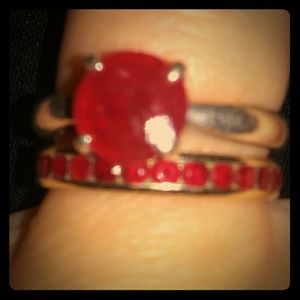 Wedding band/ruby ring